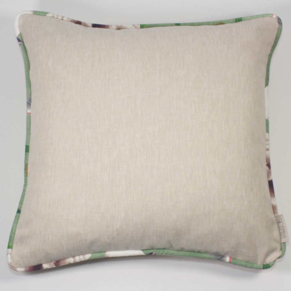 Eden Plain Chinoiserie Modern Cushion in Oyster Natural